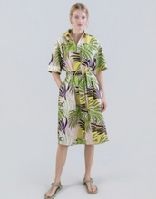 Load image into Gallery viewer, Psophia Cotton Shirt Dress Palm Leaf
