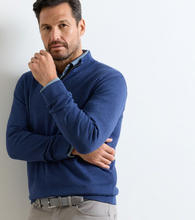 Load image into Gallery viewer, Peter Millar Coolspun Lite Birdseye 1/4 Zip Sweater Navy