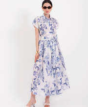 Load image into Gallery viewer, Lavi Bellel Cotton Dress Blue Roses