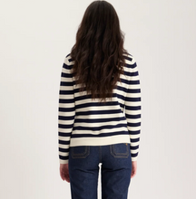 Load image into Gallery viewer, IDLF Vanille Cardigan Navy Ecru Stripe
