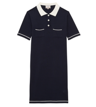 Load image into Gallery viewer, IDLF Clarisse Polo Dress Navy Ecru