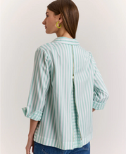 Load image into Gallery viewer, Hinson Wu Xena Stripe/Gingham Shirt SeaGlass/White