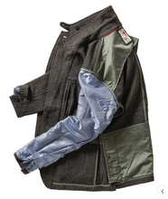 Load image into Gallery viewer, Relwen Heritage Trap Blazer Charcoal/Olive Herringbone