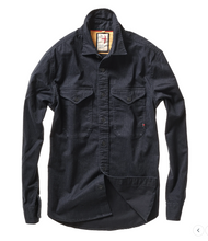 Load image into Gallery viewer, Relwen Utility Workshirt Navy Tick Stripe