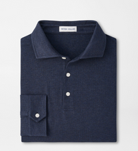 Load image into Gallery viewer, Peter Millar LS Polo Herringbone Navy