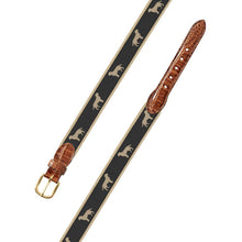 Load image into Gallery viewer, Barrons-Hunter - Golden Dog Motif Leather Tab Belt