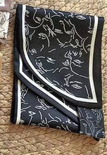 Load image into Gallery viewer, Winding River - Black / White Faces Loop Scarf