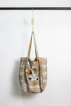 Load image into Gallery viewer, ESLEY - Reversible Plaid Tote Bag with Dog Embroidery
