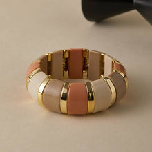 Load image into Gallery viewer, Pretty Persuasions - B26121 Bold Acrylic Rectangle Link Stretch Bangle Bracelet