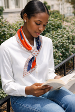 Load image into Gallery viewer, Winding River - Orange Intricate Loop Scarf