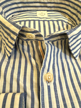 Load image into Gallery viewer, GMF 965 Washed Cotton Stripe Shirt Navy
