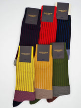Load image into Gallery viewer, Peper Harow Socks - Oxford Stripe Premium Men&#39;s Cotton Socks
