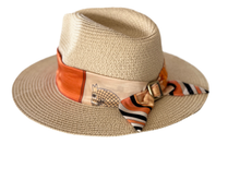 Load image into Gallery viewer, Stacy Bradley Design - Hat / Light Blue Orange Horse
