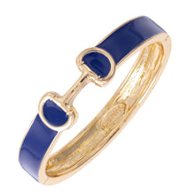 Load image into Gallery viewer, Canvas Style - Majesty Horsebit Enamel Hinge Bangle
