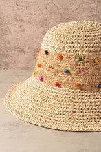 Load image into Gallery viewer, Merveille - Straw Multi Bead Wide Brim Sun Hat
