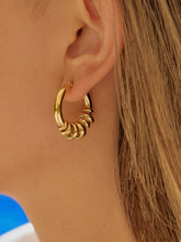 Load image into Gallery viewer, Flânerie by MAIQ - Novine 18K Gold Non-Tarnish Two Tone Hoop Earring
