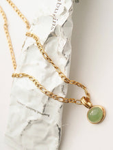 Load image into Gallery viewer, Flânerie - Winslow Non-Tarnish Green Stone Pendant Chain Necklace
