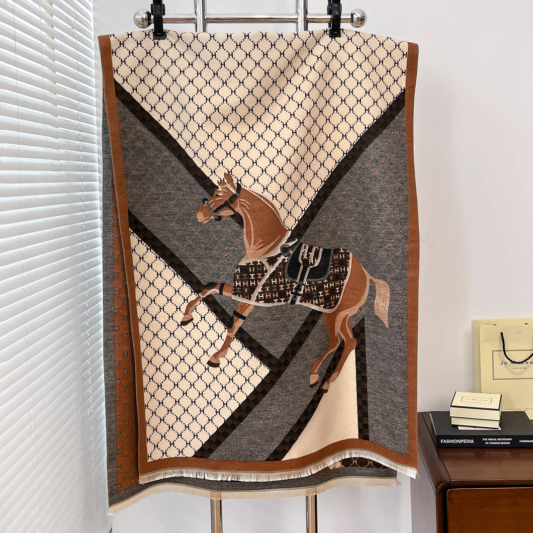 Winding River - Equestrian Brown Giddy Up Reversible Wrap