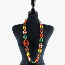 Load image into Gallery viewer, Pretty Persuasions - N26010 Bold Cut-Out Acrylic Oval Link Statement Necklace
