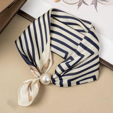 Load image into Gallery viewer, COSMOS - Magnetic-pearl polyester scarf with geometric stripe pattern
