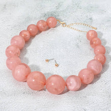 Load image into Gallery viewer, Sensibling Corp. - Chunky Marbled Ball Beaded Bold Statement Necklace
