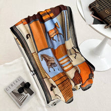 Load image into Gallery viewer, Winding River - Equestrian Blue / Orange Scarf – Showhorse Collection
