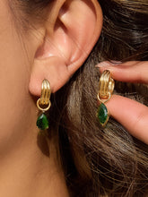 Load image into Gallery viewer, Flânerie by MAIQ - Saffron 18K Gold Non-Tarnish Teardrop CZ Mismatch Earrings
