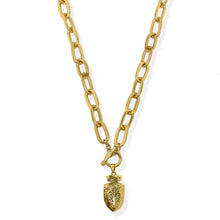 Load image into Gallery viewer, KARINE SULTAN - Long chain &amp; fleur de lys arrow pendant
