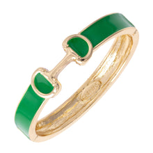 Load image into Gallery viewer, Canvas Style - Majesty Horsebit Enamel Hinge Bangle
