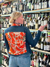 Load image into Gallery viewer, Stacy Bradley Dark Denim Jacket / Orange Equestrian
