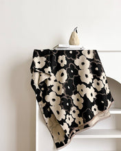 Load image into Gallery viewer, Winding River - Black / White Drawn Rose Reversible Wrap
