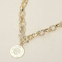 Load image into Gallery viewer, Sensi - 14K Gold Plated Coin Charm Chunky Toggle Necklace

