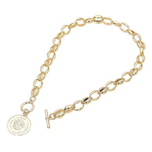 Load image into Gallery viewer, Sensi - 14K Gold Plated Coin Charm Chunky Toggle Necklace
