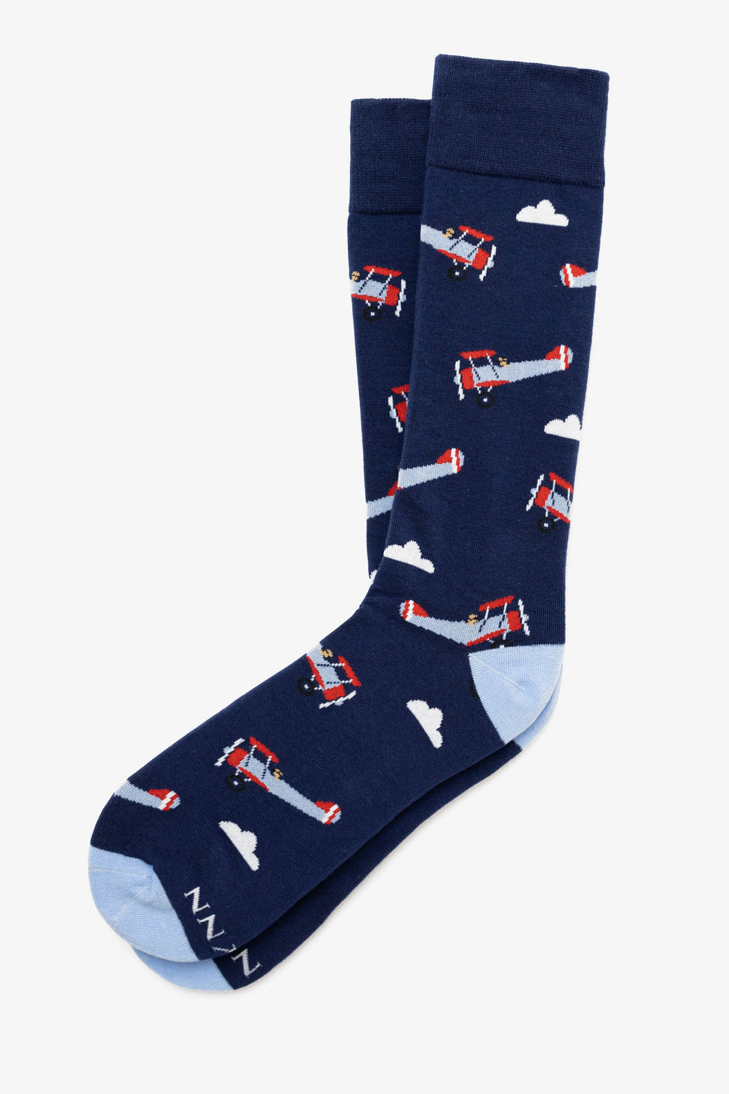Alynn - Just Plane Crazy Bi-plane Navy sock by Alynn