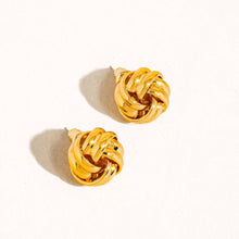 Load image into Gallery viewer, Flânerie - Alix 18K Gold Basket Weaved Classic Studs
