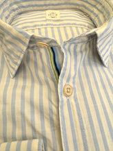 Load image into Gallery viewer, GMF 965 Washed Cotton Stripe Shirt Lt. Blue
