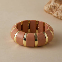 Load image into Gallery viewer, Pretty Persuasions - B26121 Bold Acrylic Rectangle Link Stretch Bangle Bracelet
