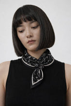 Load image into Gallery viewer, Winding River - Black / White Faces Loop Scarf
