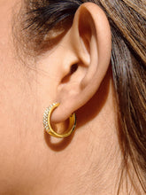 Load image into Gallery viewer, Flânerie by MAIQ - Zephira 18K Gold Non-Tarnish CZ Pave Hoop Earrings
