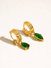 Load image into Gallery viewer, Flânerie by MAIQ - Saffron 18K Gold Non-Tarnish Teardrop CZ Mismatch Earrings
