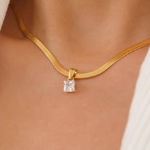 Load image into Gallery viewer, Flânerie - Blanc 18K Gold Non-Tarnish CZ Snake Chain Necklace
