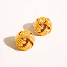 Load image into Gallery viewer, Flânerie - Alix 18K Gold Basket Weaved Classic Studs
