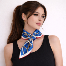Load image into Gallery viewer, Winding River - Blue Stirrup Loop Scarf

