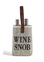 Load image into Gallery viewer, Mona B. - Wine Snob Up-Cycled Canvas Double Wine Bag M-5119
