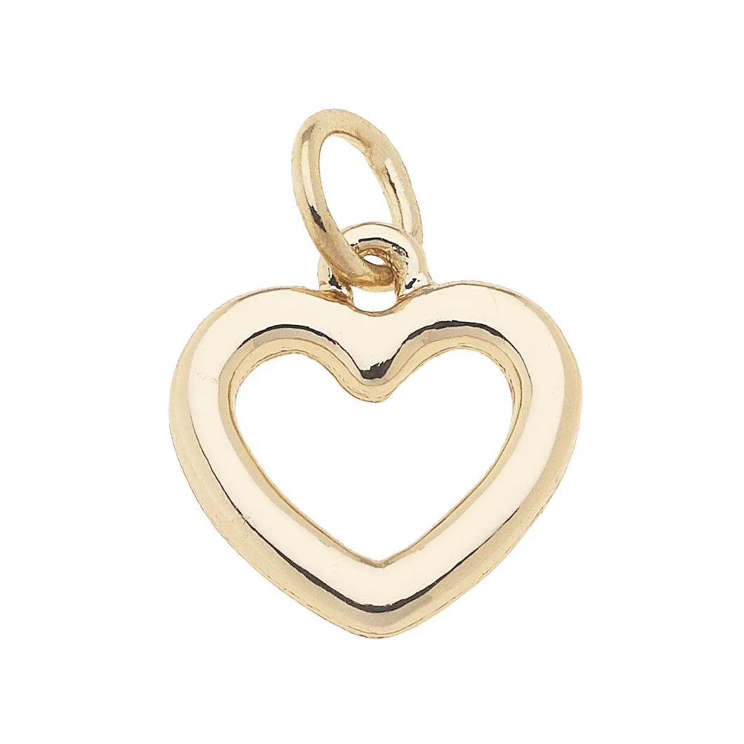 Canvas Style - Open Heart Charm in Shiny Gold