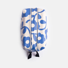 Load image into Gallery viewer, Caroline Gardner - Blue Mono Flower Large Travel Washbag
