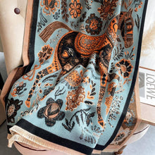 Load image into Gallery viewer, Winding River - Equestrian Turq/Orange Reversible Wrap
