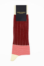 Load image into Gallery viewer, Peper Harow Socks - Oxford Stripe Premium Men&#39;s Cotton Socks
