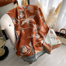 Load image into Gallery viewer, Winding River - Brown / Turq Beautiful Bloom Reversible Wrap
