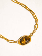 Load image into Gallery viewer, Flânerie by MAIQ - Shay 18K Gold Non-Tarnish Oval Stone Chain Necklace
